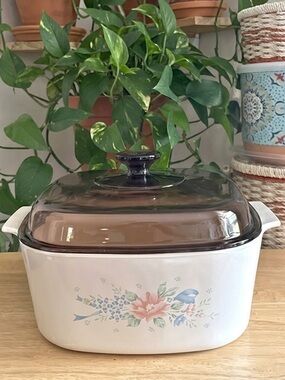 Vintage CorningWare Symphony A-5-B 5L Casserole Dish Dutch Oven w/ Fireside Lid